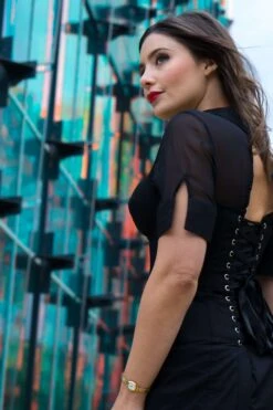 Black Corset Shirt Dress -Corset Story SDS020 September 2020 website 12