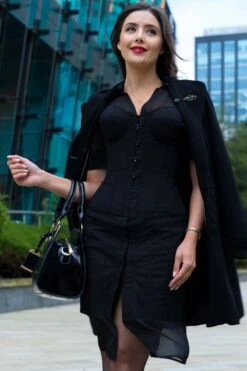 Black Corset Shirt Dress -Corset Story SDS020 September 2020 website 13