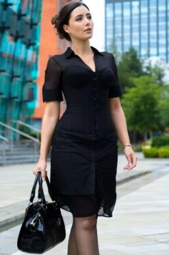 Black Corset Shirt Dress -Corset Story SDS020 September 2020 website 2