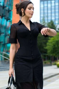 Black Corset Shirt Dress -Corset Story SDS020 September 2020 website 3