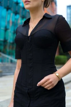Black Corset Shirt Dress -Corset Story SDS020 September 2020 website 5