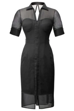 Black Corset Shirt Dress -Corset Story SDS0201
