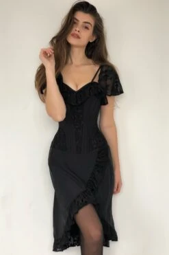 Evening Black Corset Dress -Corset Story SDS023 October 2020 website 2