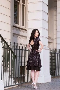 Black Astronomy Print Corset Dress -Corset Story SDS027 December 2020 website 3
