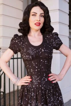 Black Astronomy Print Corset Dress -Corset Story SDS027 December 2020 website 5