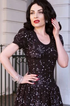 Black Astronomy Print Corset Dress -Corset Story SDS027 December 2020 website 7
