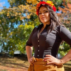 Black Corset Shirt -Corset Story SST003 Customerpic June2021 2