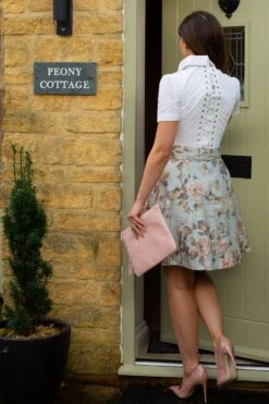 Short Sleeved White Cotton Corset Shirt -Corset Story SST005 3