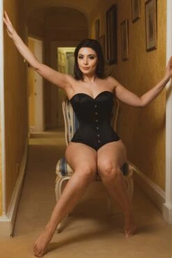 Black Waist Training Overbust Corset