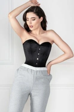 Black Waist Training Overbust Corset -Corset Story WT 004 3