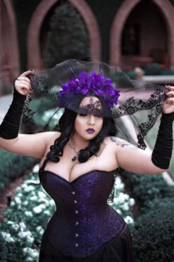 Purple Brocade Expert Waist Training Overbust Corset -Corset Story WT 046 24 3 2021