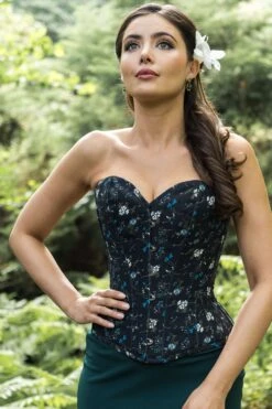 Ditsy Floral Printed Cotton Overbust Corset 28 Ditsy Floral Printed Cotton Overbust Corset -Corset Story WT601 website 5