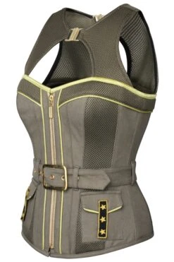 Military Style Zip And Buckle Corset -Corset Story WTS2133