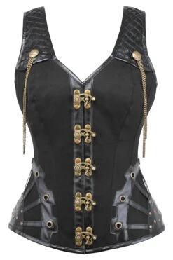 Black Steampunk Overbust With Shoulder Straps