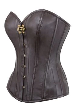 Brown PVC Overbust Corset -Corset Story WTS2273