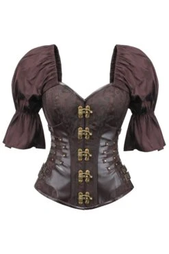 Steampunk Inspired Overbust With Short Flounce Sleeve
