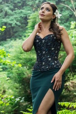 Ditsy Floral Printed Cotton Overbust Corset 25 Ditsy Floral Printed Cotton Overbust Corset -Corset Story WTS601 website 3