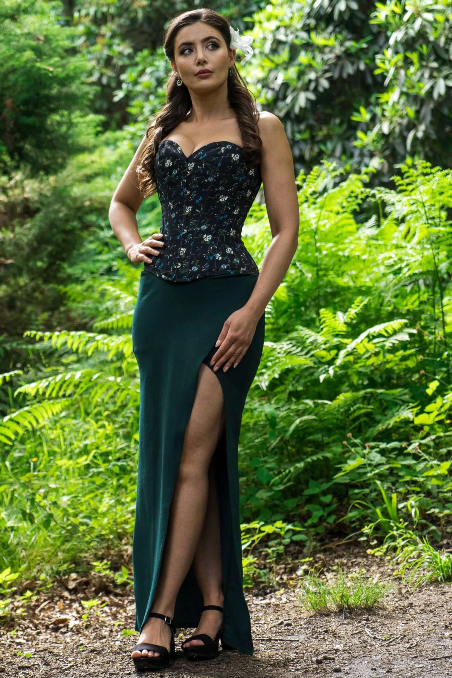 Ditsy Floral Printed Cotton Overbust Corset 1 Ditsy Floral Printed Cotton Overbust Corset