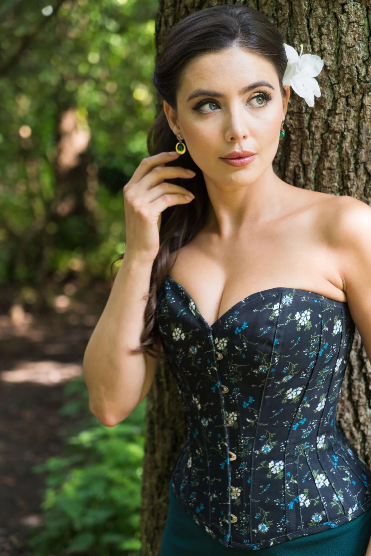 Ditsy Floral Printed Cotton Overbust Corset 3 Ditsy Floral Printed Cotton Overbust Corset - Image 3