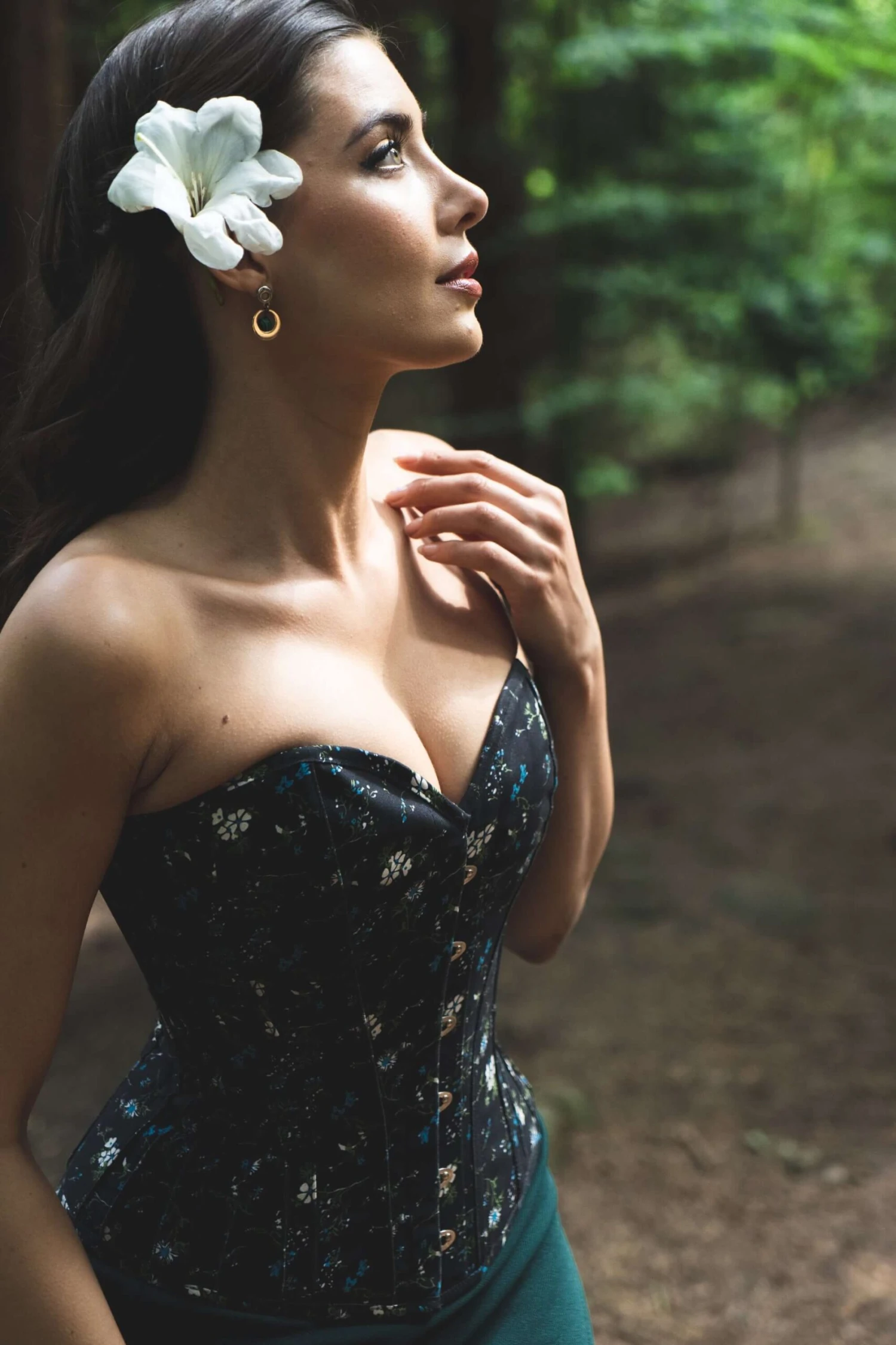 Ditsy Floral Printed Cotton Overbust Corset 11 Ditsy Floral Printed Cotton Overbust Corset - Image 11