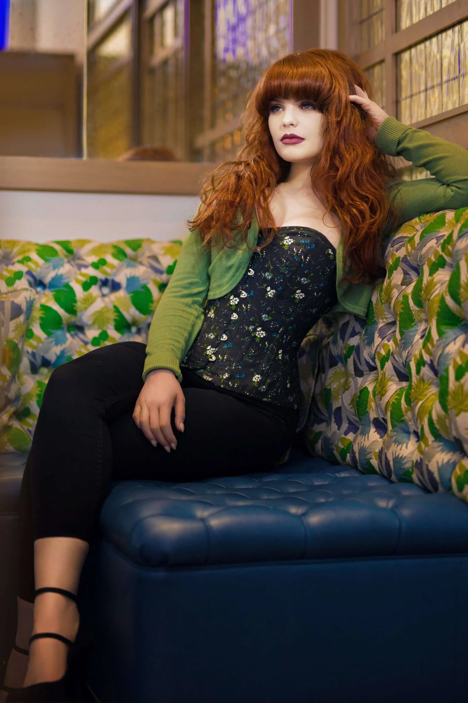 Ditsy Floral Printed Cotton Overbust Corset 17 Ditsy Floral Printed Cotton Overbust Corset - Image 17