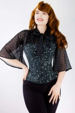 Astronomy Black Overbust Cotton Corset -Corset Story WTS602 2 ca06225b 3109 4155 8aa6 9b08bcb2bdf3