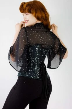 Astronomy Black Overbust Cotton Corset -Corset Story WTS602 4