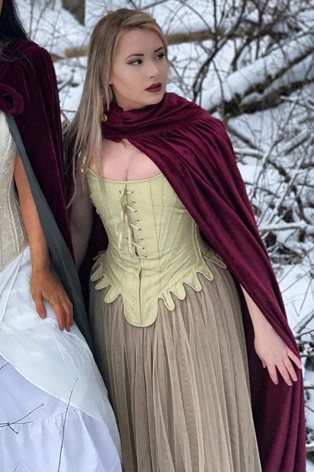 Historically Inspired 1600-1650 Cotton Overbust Corset 10 Historically Inspired 1600-1650 Cotton Overbust Corset - Image 10