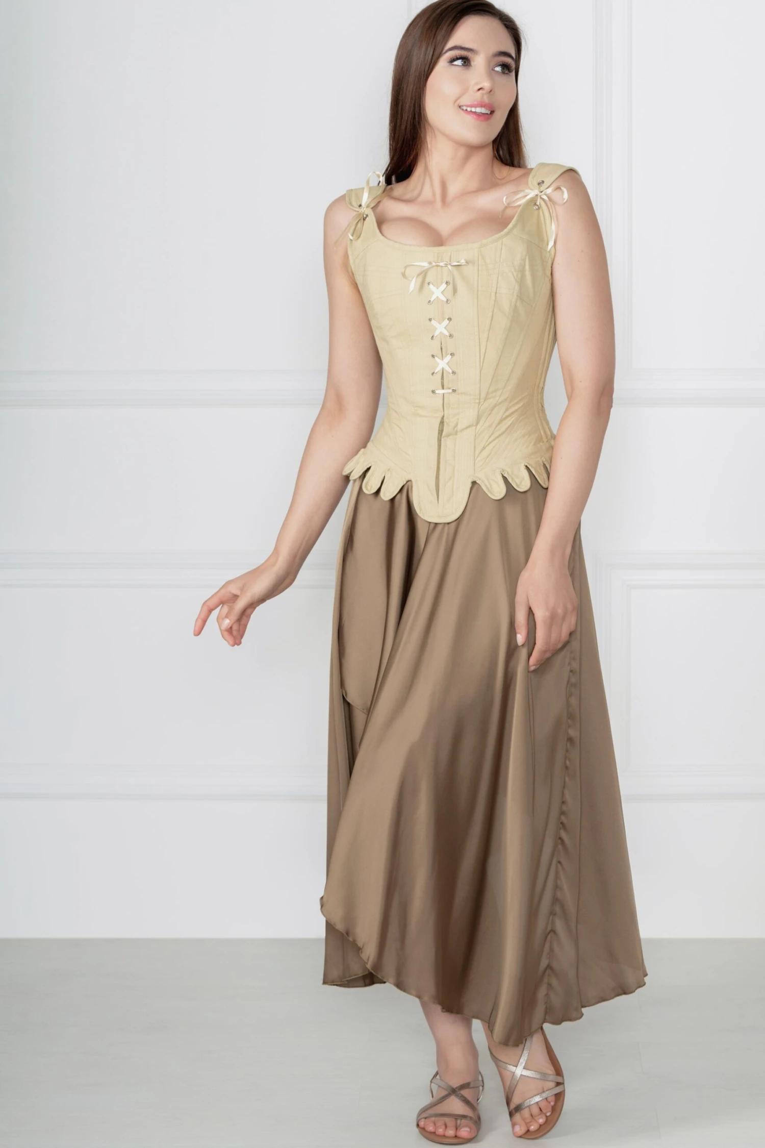 Historically Inspired 1600-1650 Cotton Overbust Corset 8 Historically Inspired 1600-1650 Cotton Overbust Corset - Image 8