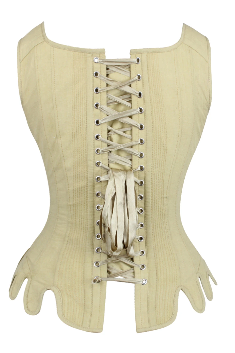 Historically Inspired 1600-1650 Cotton Overbust Corset 3 Historically Inspired 1600-1650 Cotton Overbust Corset - Image 3