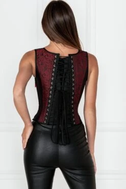 Red And Black Steampunk Overbust Corset With Shoulder Straps 12 Red And Black Steampunk Overbust Corset With Shoulder Straps -Corset Story WTS816 2 3a173936 e777 43b7 908d 1850c33f95e9