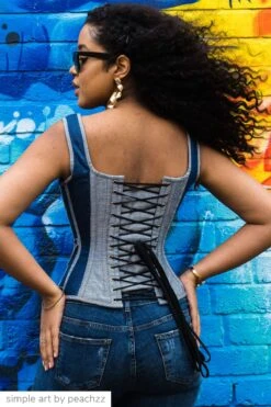 Double Denim WaistCoat Corset 15 Double Denim WaistCoat Corset -Corset Story WTS837.jpg4