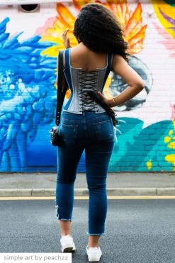 Double Denim WaistCoat Corset 18 Double Denim WaistCoat Corset -Corset Story WTS837.jpg7