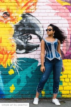 Double Denim WaistCoat Corset 19 Double Denim WaistCoat Corset -Corset Story WTS837.jpg8