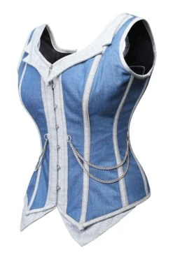 Double Denim WaistCoat Corset 25 Double Denim WaistCoat Corset -Corset Story WTS8372