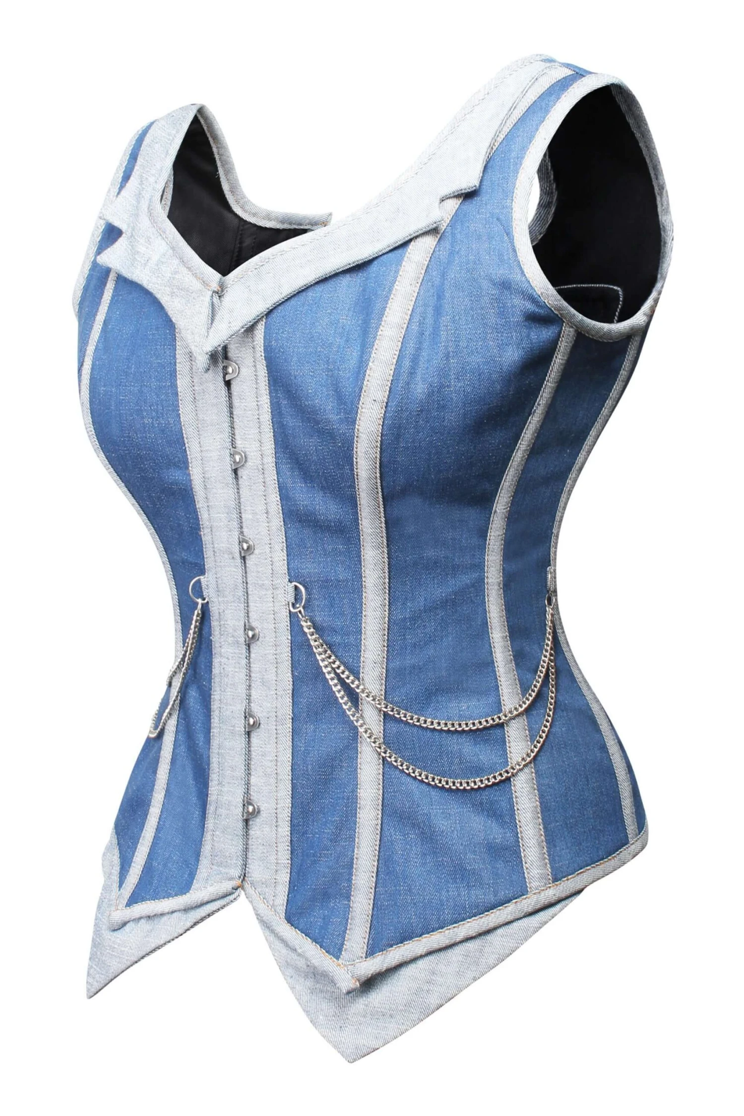 Double Denim WaistCoat Corset 13 Double Denim WaistCoat Corset - Image 13