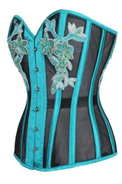 Aqua Overbust Mesh Corset 10 Aqua Overbust Mesh Corset -Corset Story WTS920 2
