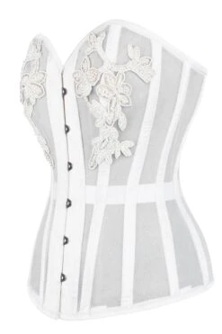 WHITE MESH AND LACE APPLIQUÉ CORSET 15 WHITE MESH AND LACE APPLIQUÉ CORSET -Corset Story WTS921 3