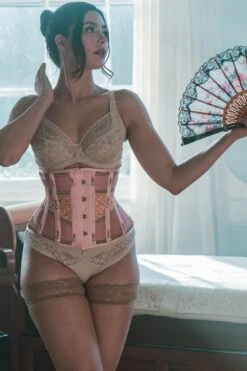 Historically Inspired Peach And Gold Underbust Corset -Corset Story WTS925 December 2020 website 2