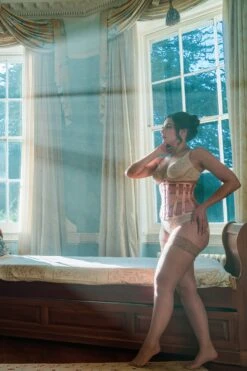 Historically Inspired Peach And Gold Underbust Corset -Corset Story WTS925 December 2020 website 7