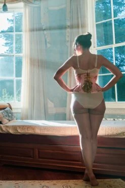 Historically Inspired Peach And Gold Underbust Corset -Corset Story WTS925 December 2020 website 8