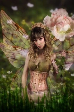 Historically Inspired Peach And Gold Underbust Corset -Corset Story WTS925 website 2