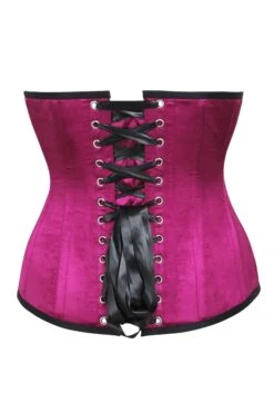 Steampunk Black And Pink Longline Underbust With Side Tabs -Corset Story WTSTE0082