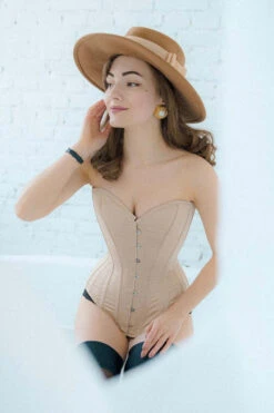 Champagne Matt Satin Longline Waist Taming Overbust -Corset Story WTVIC017 Customerpic June2021 1