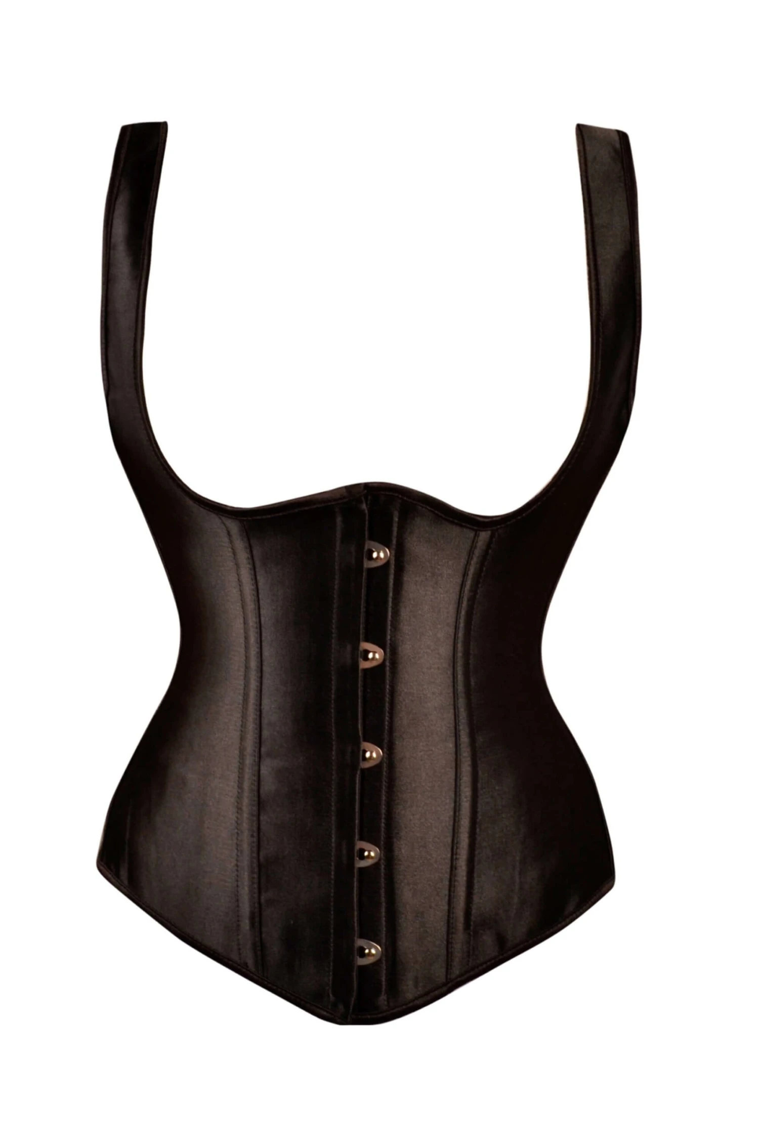 Black High Back Underbust Corset With Straps 3 Black High Back Underbust Corset With Straps - Image 3