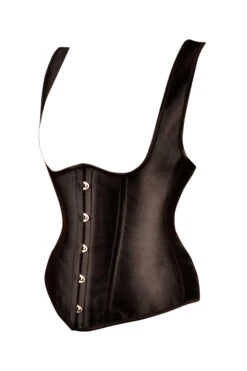 Black High Back Underbust Corset With Straps 10 Black High Back Underbust Corset With Straps -Corset Story a3091side 2