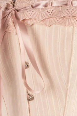 Beige Summer Victorian Vintage Straight Lined Overbust -Corset Story csft038 detail 1