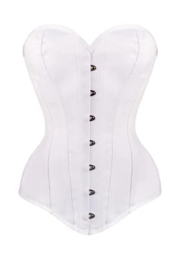 Instant Shape White Satin Overbust - Longline 15 Instant Shape White Satin Overbust - Longline -Corset Story csft070front 11