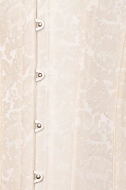 Instant Shape Cream Brocade Longline Overbust Corset -Corset Story csft079 detail 1