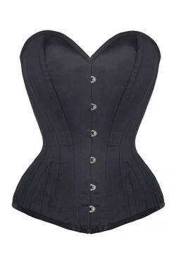 Black Waist Training Overbust Corset -Corset Story wt 004 front 3